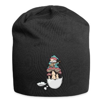 Coquille d’œuf nain Gnome Gnome Fantasy oeuf champignons - Bonnet en jersey - noir - Devant