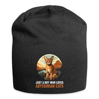 Chat d’Abyssinie Abessinierkatze - Bonnet en jersey - noir - Devant