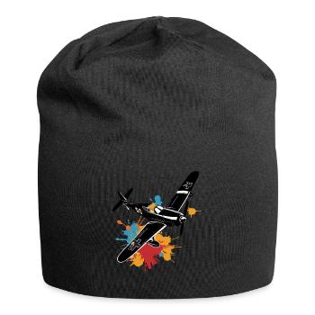Modèle Avion Pilote Avion Hobby Design - Bonnet en jersey - noir - Devant
