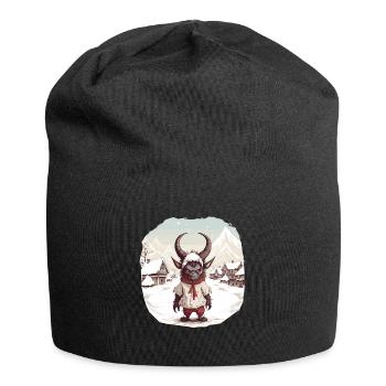 Krampus mask | Krampus costume Kramperl - Jersey Beanie - black - Front