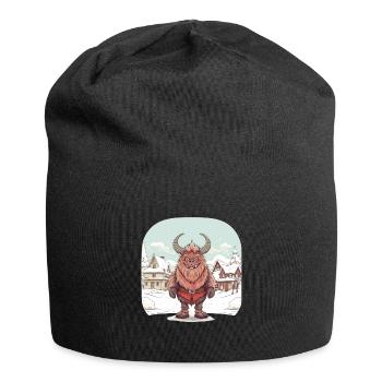Krampus T | Costume Krampus | Père Noël Kawaii - Bonnet en jersey - noir - Devant