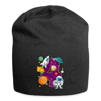 4 Birthday Space Space Astronaut 4 Years - Jersey Beanie - black - Front