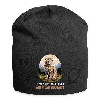 Cat Cats American Bobtail - Jersey Beanie - black - Front
