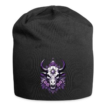 Feather Mandala Skull Spiritual Design - Jersey Beanie - black - Front