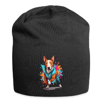 Bull Terrier Streetwear Jogging Aesthetic Style - Jersey Beanie - black - Front