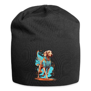 Weimaraner Streetwear Jogging Aesthetic Fitness - Jersey Beanie - black - Front