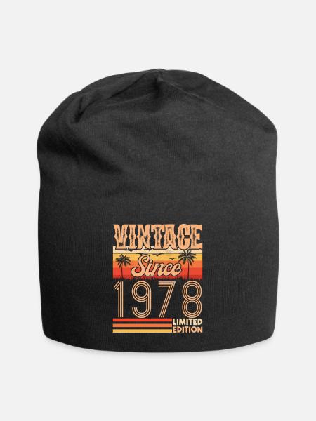 anniversaire 1978. Vintage né en 1978 anniversaire - Bonnet en jersey - noir