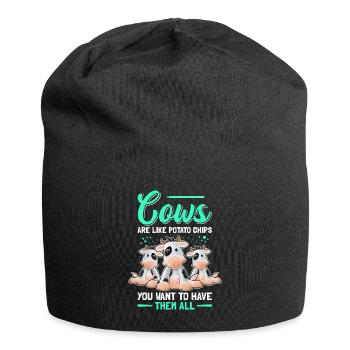 Cow Cow Lover | cute cows gift - Jersey Beanie - black - Front