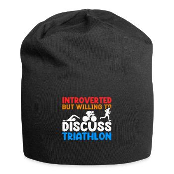 Triathlon Triathleten Triathlet Athleten Geschenk - Jersey-Beanie - Schwarz - Vorne