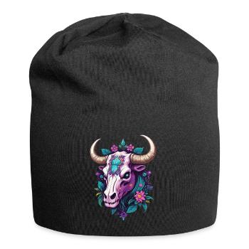 Bull Skull Spirituelles Mandala Traumfänger - Jersey-Beanie - Schwarz - Vorne