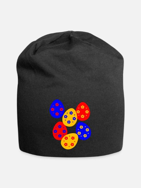 Ostereier Osterfest - Jersey-Beanie - Schwarz