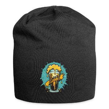 Foamy Beer Splash Grafik - Jersey-Beanie - Schwarz - Vorne
