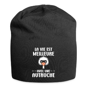 Strauß Zitat - Jersey-Beanie - Schwarz - Vorne