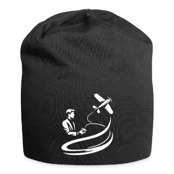 Flug mit dem ferngesteuerten Flieger - Jersey-Beanie - Schwarz - Vorne