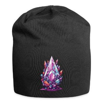 Ästhetische Mineralien Geoden Gestein Streetwear - Jersey-Beanie - Schwarz - Vorne