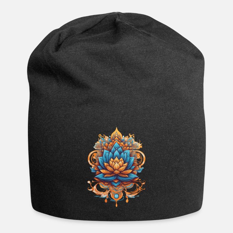Feder Mandala Traumfänger Spirituelles Design - Jersey-Beanie - Schwarz