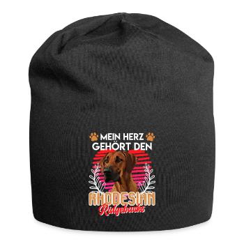 Ridgeback MEIN HERZ GEHÖRT DEN RHODESIAN RIDGEBACK - Jersey-Beanie - Schwarz - Vorne