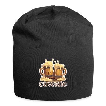 Chope de bière de taverne pleine de jeu de rôle de bière - Bonnet en jersey - noir - Devant