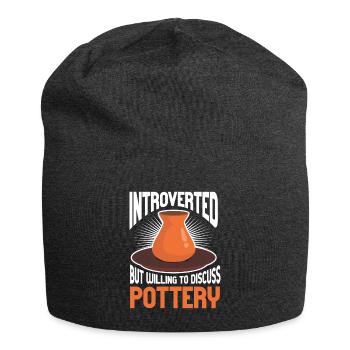 Ceramic Artist Clay Pottery - Jersey Beanie - charcoal grey - Front