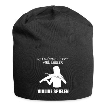 Sehnsucht Violinen Spielzeit Geschenk - Jersey-Beanie - Schwarz - Vorne