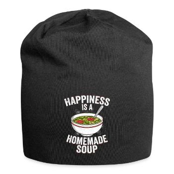 Le bonheur est un bol de soupe fait maison - Bonnet en jersey - noir - Devant
