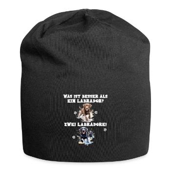 Was ist besser als ein Labrador? Zwei Labradore - Jersey-Beanie - Schwarz - Vorne