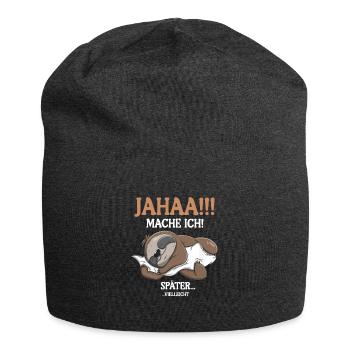Mache Ich Später vielleicht - Jersey-Beanie - Anthrazit - Vorne
