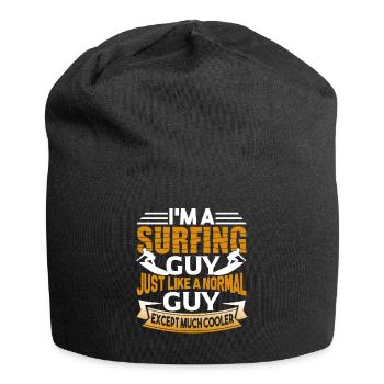 Surfing Surfing Guy Is Cooler - Jersey Beanie - black - Front