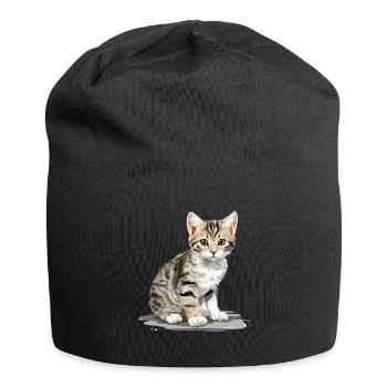 Cat Cats American Wirehair - Jersey Beanie - black - Front