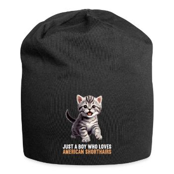 Chat Chats American Shorthair - Bonnet en jersey - noir - Devant