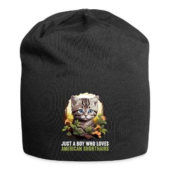 Chat Chats American Shorthair - Bonnet en jersey - noir - Devant
