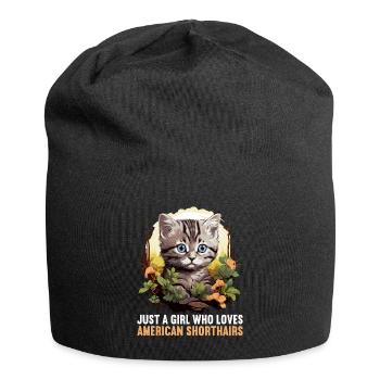 Chat Chats American Shorthair - Bonnet en jersey - noir - Devant