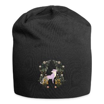 Fuchs Wildtier Vintage Retro 80er Waldtiere - Jersey-Beanie - Schwarz - Vorne