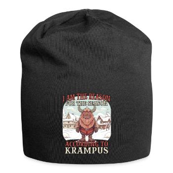 Krampus T | Costume de Krampus | Méchant Père Noël - Bonnet en jersey - noir - Devant