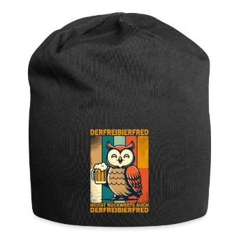 La bière gratuite Fred s’appelle à l’envers, aussi la - Bonnet en jersey - noir - Devant