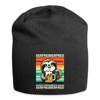 La bière gratuite Fred s’appelle à l’envers, aussi la - Bonnet en jersey - noir - Devant