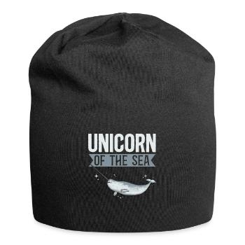 Narwal Einhornwal - Jersey-Beanie - Schwarz - Vorne