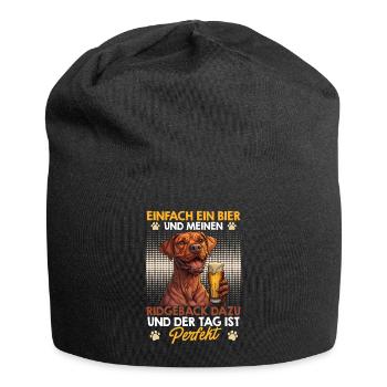 Ridgeback Besitzer EINFACH EIN BIER UND MEIN - Jersey-Beanie - Schwarz - Vorne
