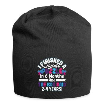 J’ai terminé une pièce de résolution de puzzle - Bonnet en jersey - noir - Devant