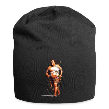 Lustiges Streetwear Joggen & Ästhetischer Fitness - Jersey-Beanie - Schwarz - Vorne