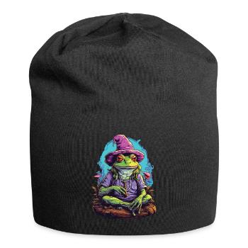 Frosch Psychedelic Art Wald Pilze Musik Festival - Jersey-Beanie - Schwarz - Vorne