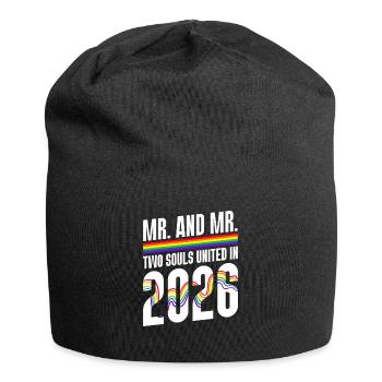 M. et M. 2026 Mariage de la Gay Pride Mariage gay - Bonnet en jersey - noir - Devant