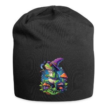 Magischer Frosch Psychedelic Art Musik Festival - Jersey-Beanie - Schwarz - Vorne