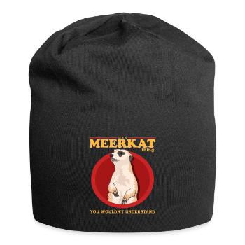 Meerkat Funny Meerkat Gift - Jersey Beanie - black - Front