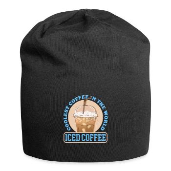 Eiskaffee Iced Coffee Kaffeeliebhaber Geschenk - Jersey-Beanie - Schwarz - Vorne