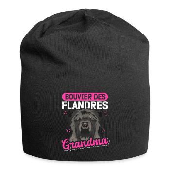 Bouvier des Flandres Grandma Vlaamse Koehond Cadeau - Bonnet en jersey - noir - Devant