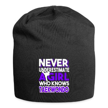 Taekwondo Girl Knows Taekwondo - Jersey Beanie - black - Front