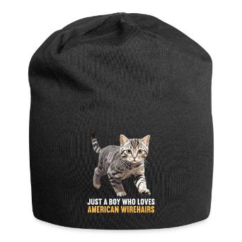 Cat Cats American Wirehair - Jersey Beanie - black - Front