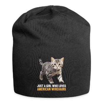 Cat Cats American Wirehair - Jersey Beanie - black - Front