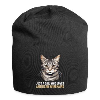 Cat Cats American Wirehair - Jersey Beanie - black - Front